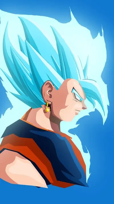 Dragon Ball Super's Super Saiyan Blue in intense artwork