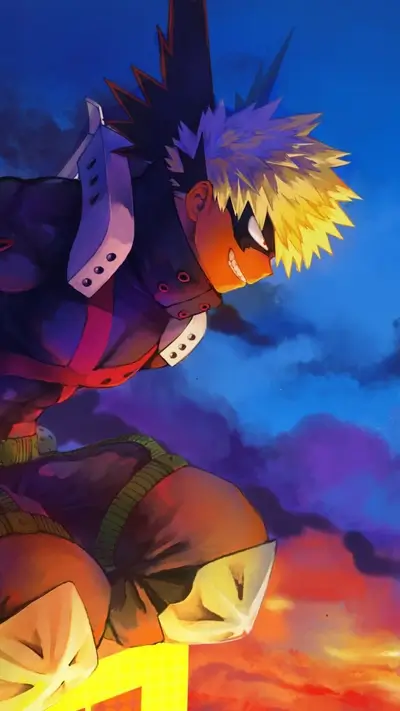 Dynamic pose against a sunset backdrop