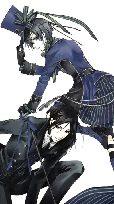 Elegant characters in detailed outfits, striking poses, and monochrome aesthetic
