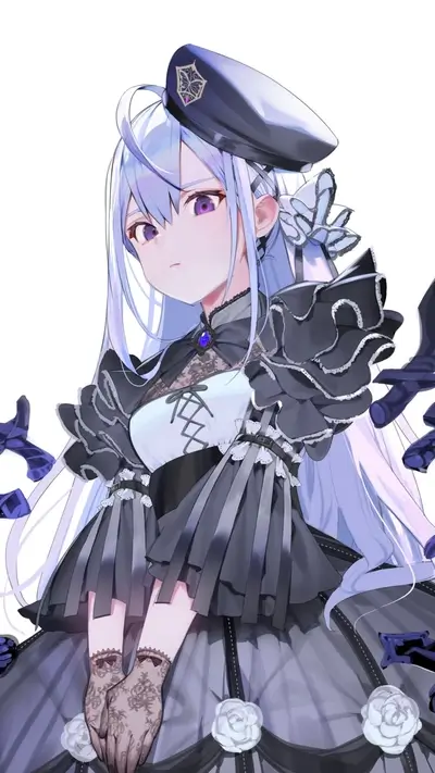 Elegant girl in a dark gothic lolita dress