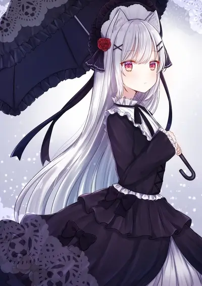 Elegant girl with a parasol
