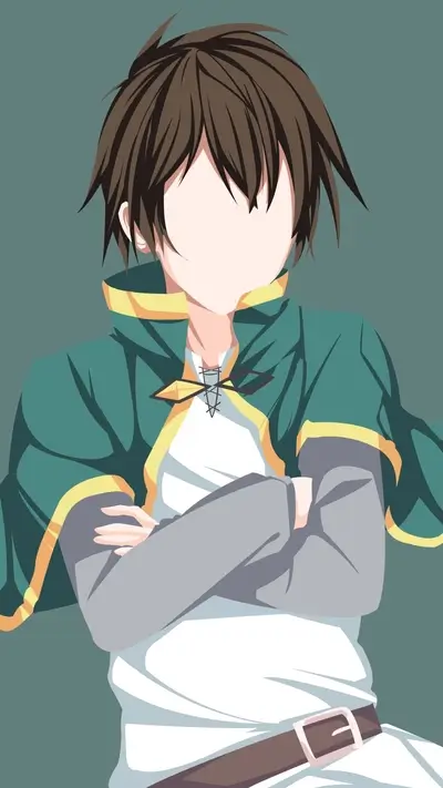 Faceless anime boy with crossed arms
