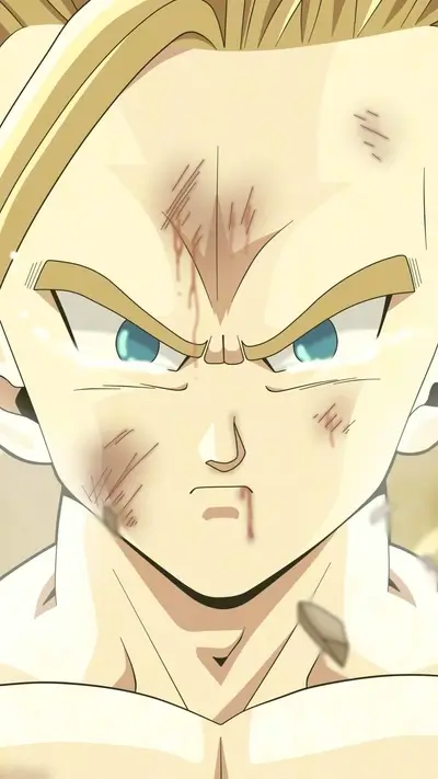 Facial close-up of a battle-scarred fighter