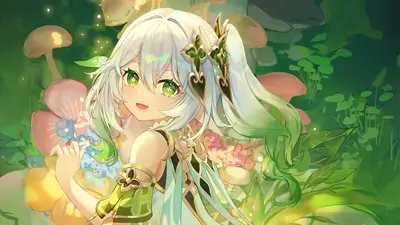 Fantasy girl in a lush green forest