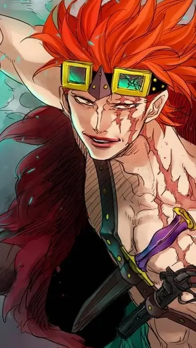 Fierce redhead with goggles and scars