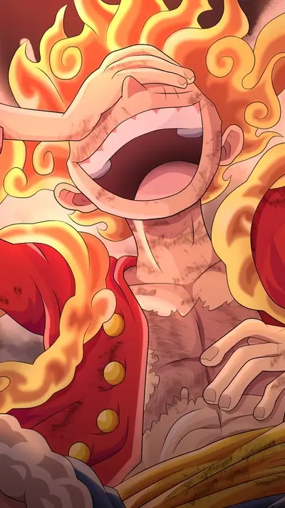 Fiery character, damaged, laughing, powerful