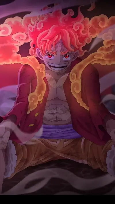 Fiery character illustration, intense expression