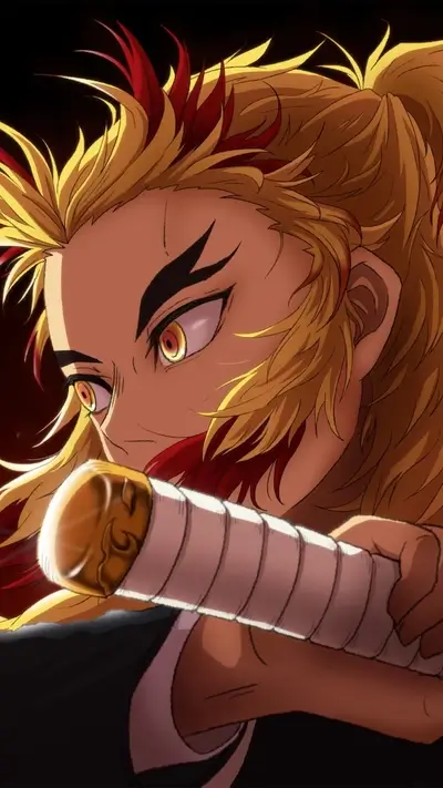 Fiery-haired character wielding a sword