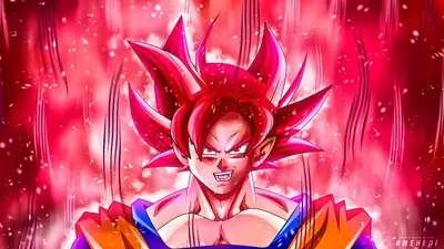 Fiery red-haired warrior in intense pose