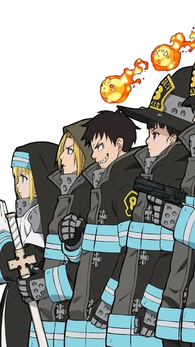 Fire Force characters in uniform