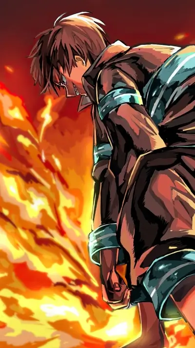 Firefighter in intense flames