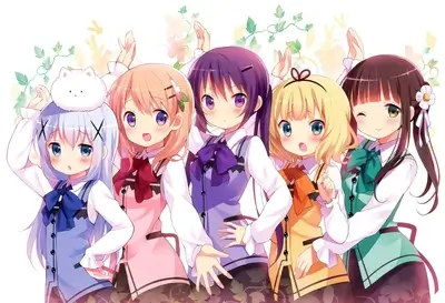 Five cute girls posing together