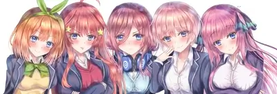 Five girls in school uniforms smiling and posing