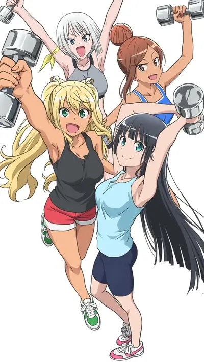 Four girls lifting weights