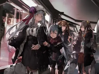 Four girls shopping together