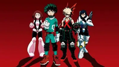 Four hero students from Class 1-A standing together