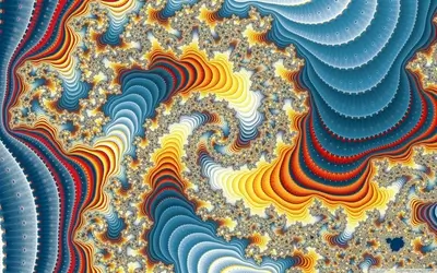 Fractal art, abstract swirls, vibrant colors