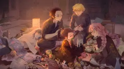 Friends gathered, enjoying tea and quiet moments