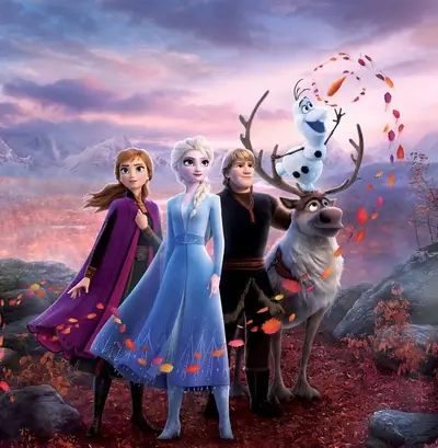 Frozen characters in autumn setting