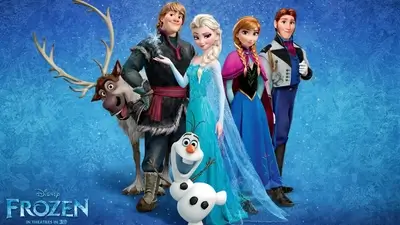 Frozen characters, Sven the reindeer, and Olaf the snowman