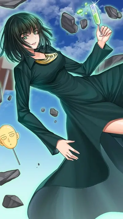 Fubuki enjoys a drink