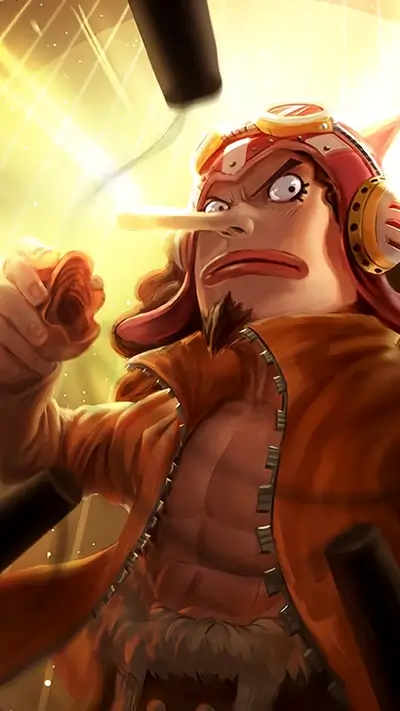 Funny, determined Usopp prepares a slingshot ammunition