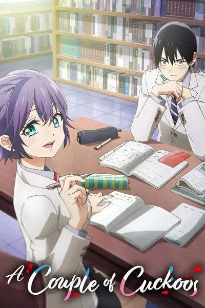 Girl and boy studying together at a desk in a library