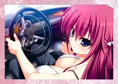 Girl driving a classic car