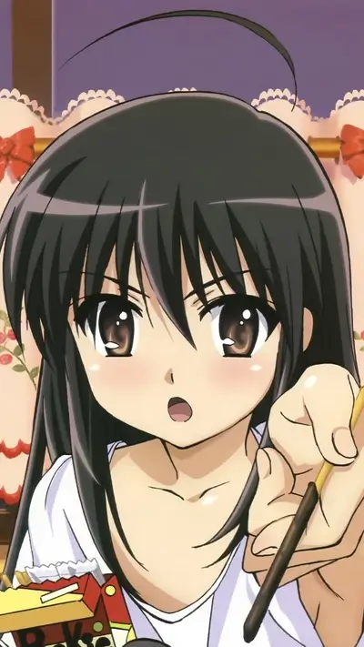 Girl eating a chocolate stick