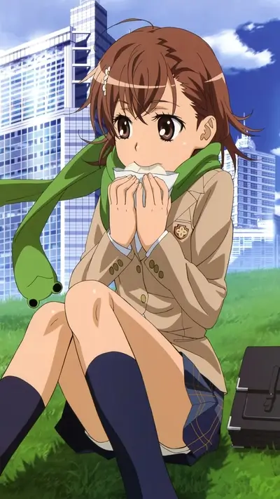 Girl eating in a city park