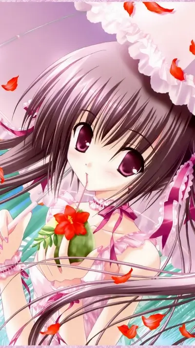 Girl enjoying a tropical drink under an umbrella