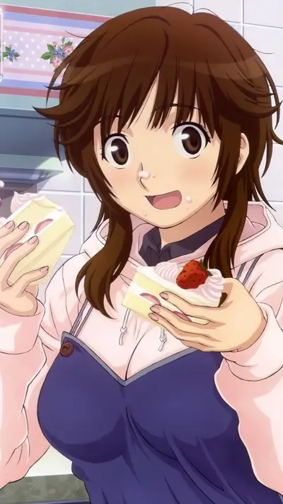 Girl enjoying strawberry shortcakes