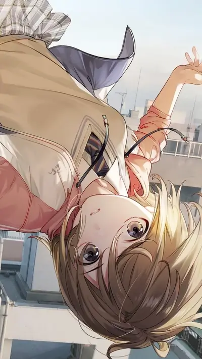 Girl falling from a building