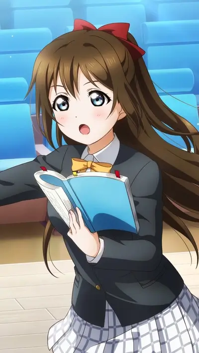 Girl holding open book with surprised expression
