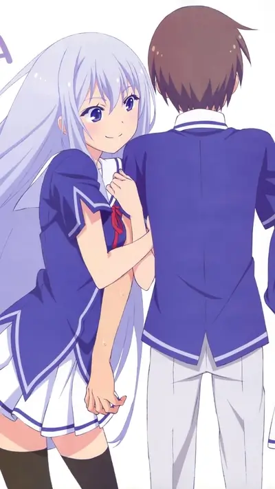 Girl hugging boy from behind