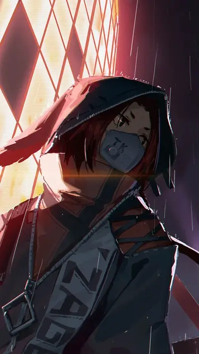 girl in a hoodie during rain