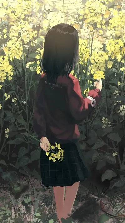 Girl in a mustard field