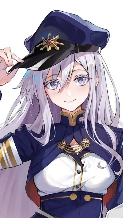 Girl in a navy cap and uniform