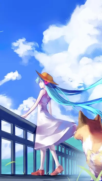 Girl in a white dress standing on a bridge