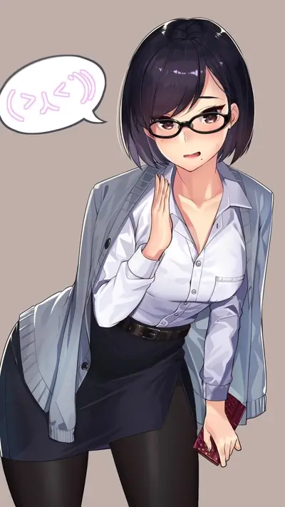 Girl in glasses and a cardigan