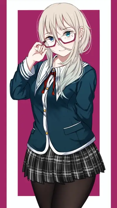 Girl in glasses and school uniform