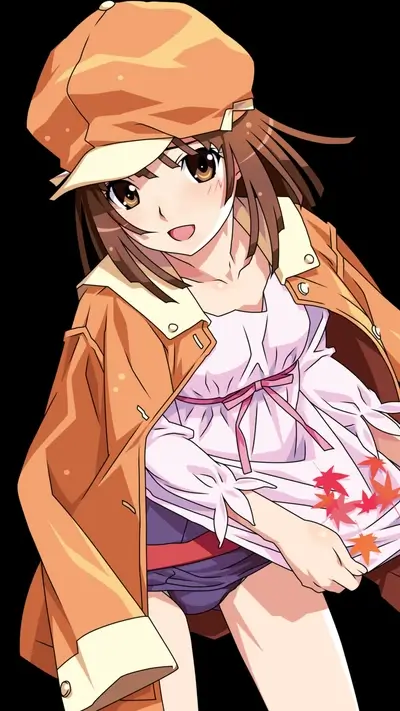 Girl in orange jacket and hat