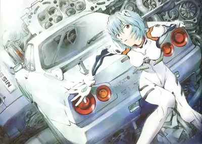 Girl in pilot suit leans on a car