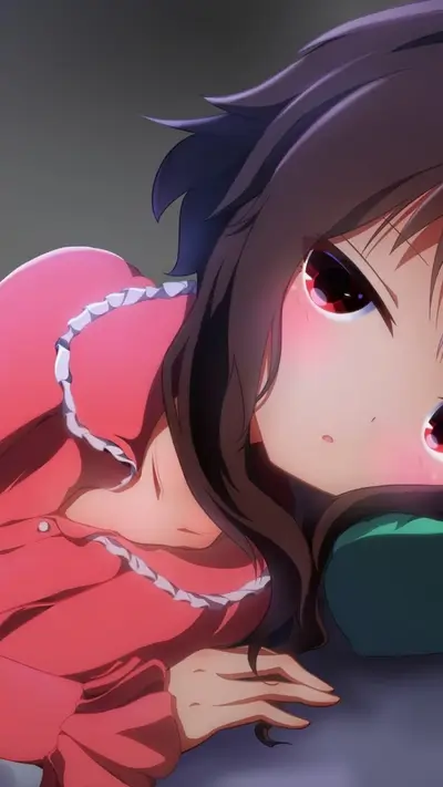 Girl in pink pajamas resting on pillow