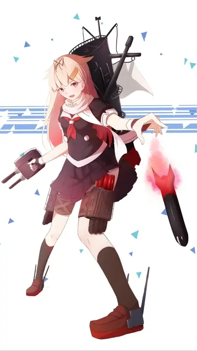 Girl in sailor outfit wielding weapons