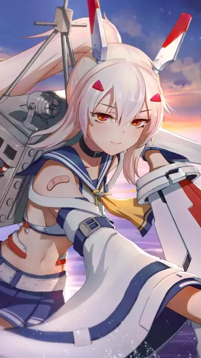 Girl in sailor outfit with mechanical wings