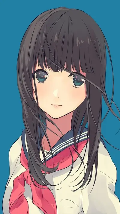 Girl in sailor uniform looking away