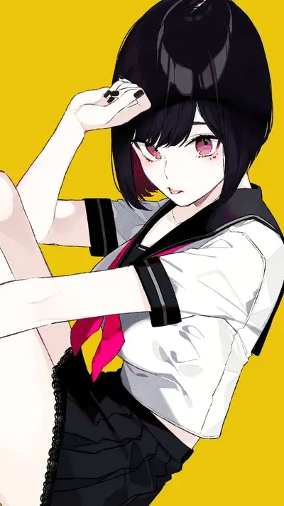 Girl in sailor uniform, posing