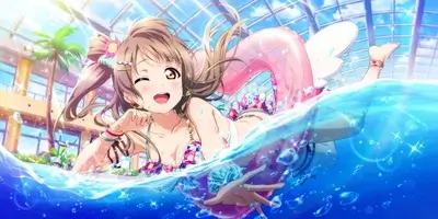 Girl in swimsuit in a swimming pool