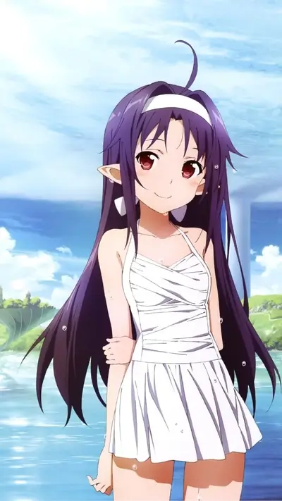 Girl in white dress by the sea